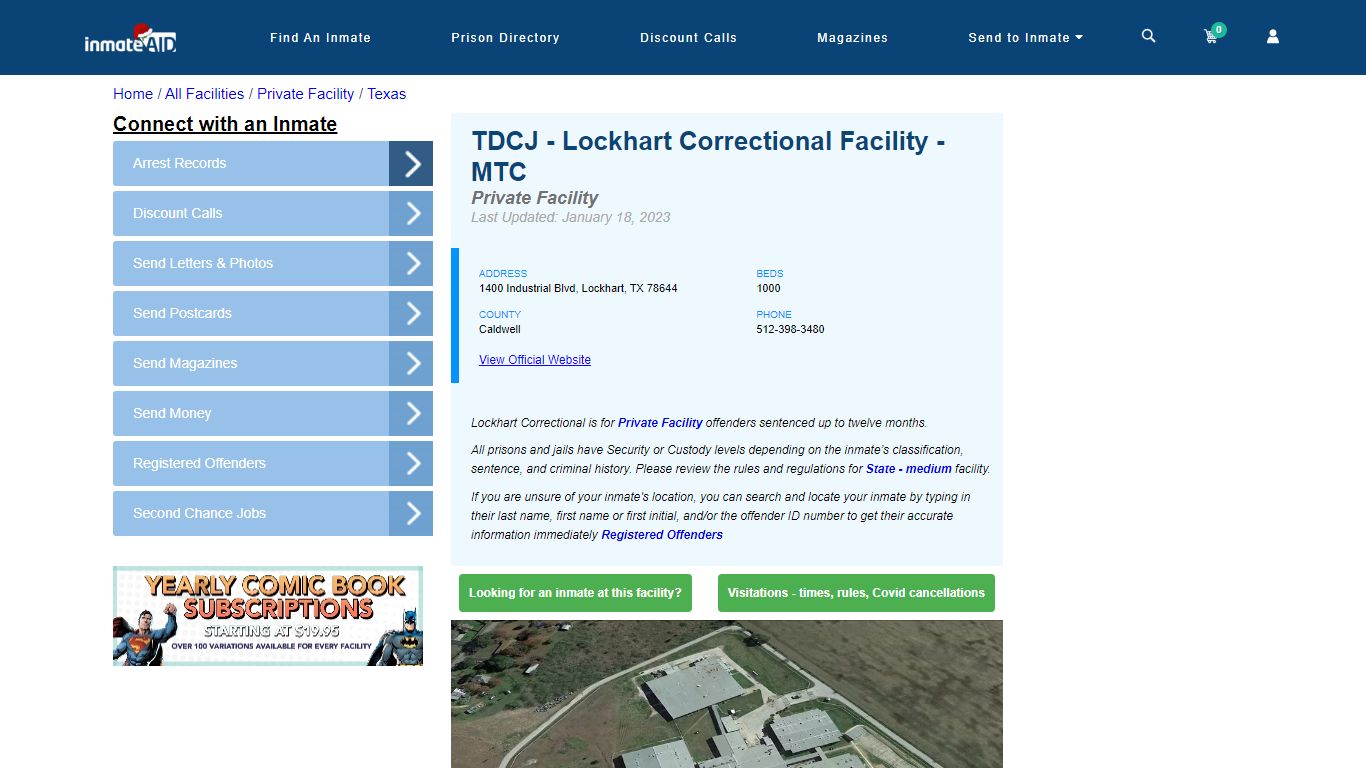 TDCJ - Lockhart Correctional Facility - MTC - Inmate Search - Lockhart, TX